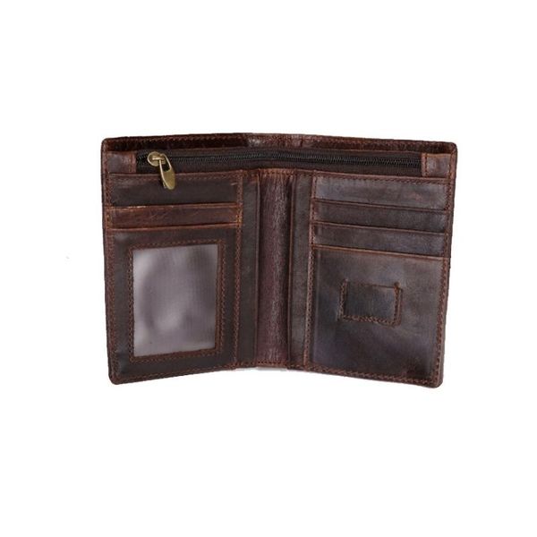

wallets genuine leather men wallet slim 2 fold multi-card luxury vintage brown oil name groomsman gift purses, Red;black