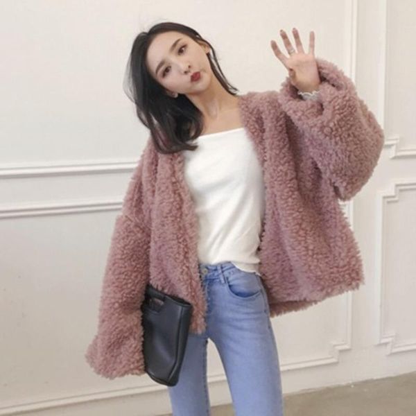 

women's jackets [ewq] autumn winter female fashion round neck with edge stitching zippers minimalist loose warm cotton heavy woolen coa, Black;brown