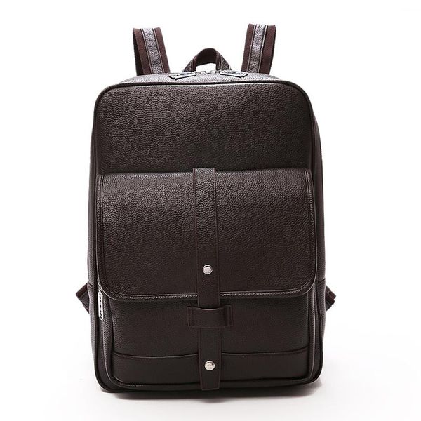 

backpack business women casual backpacks for school travel bag black pu leather men's fashion shoulder bags vintage boys men