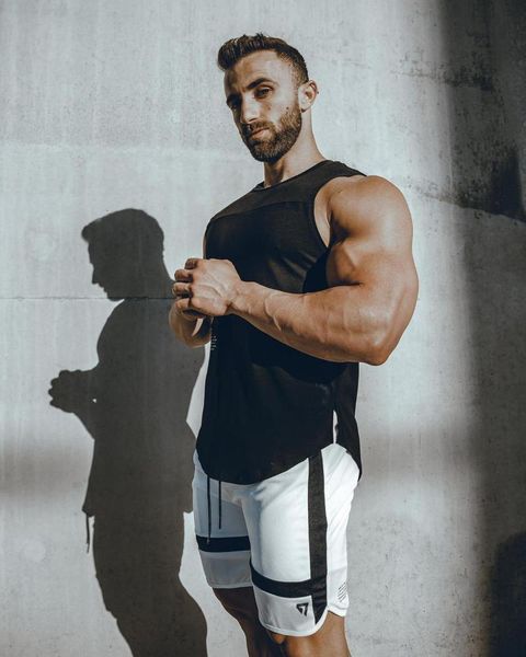 

quick-dry men's fashion sports shorts for summer training, White;black