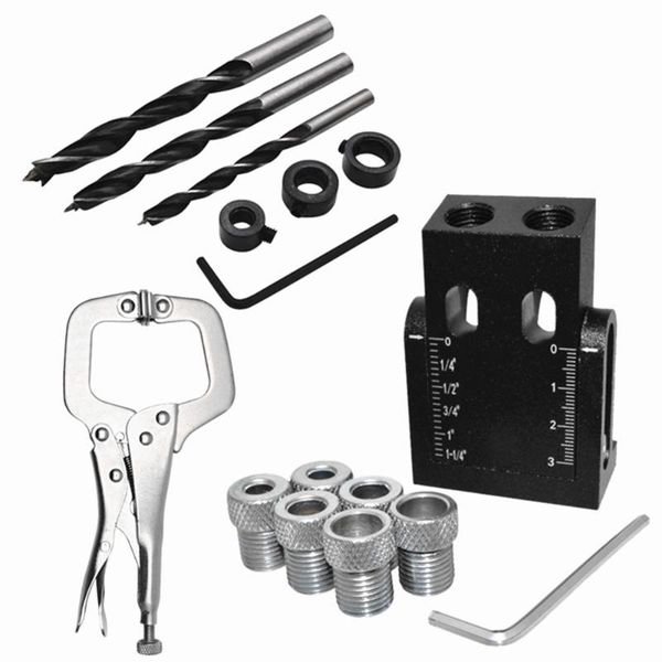 

professional hand tool sets 15/16degree angle drill puncher locator diy woodworking pocket hole jig kit for carpentry tools