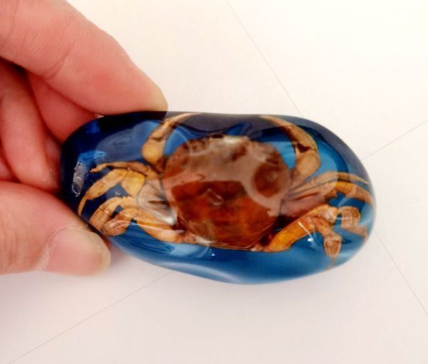 

12 pcs real crab insect big size fashion blue color keychain, Slivery;golden