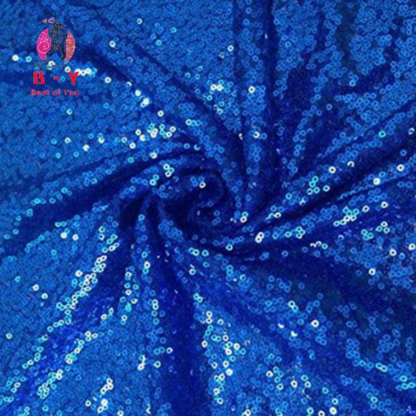 

table cloth 2yard embroidery sequin fabric material royal blue sparkly used to make clothes shoes bags wedding partie event decor -27