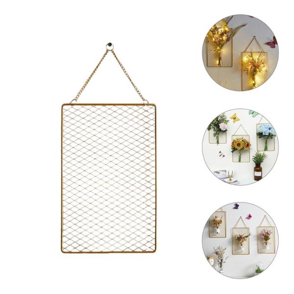 

hooks & rails 1pc nordic style mesh display board earring necklace storage rack (golden)