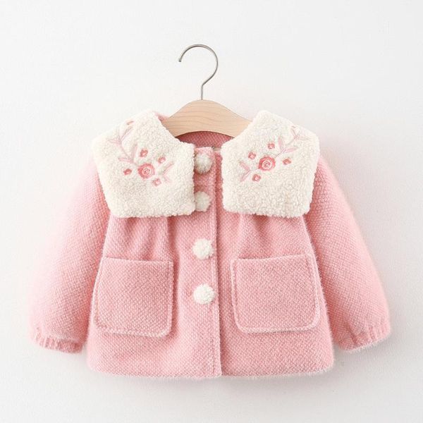 

jackets girls' coat wholesale flower collar 2021 autumn and winter, Blue;gray