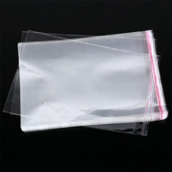 

100pcs/lots resealable cellophane opp poly bags thick clear chlothes clothing package storage bag envelope