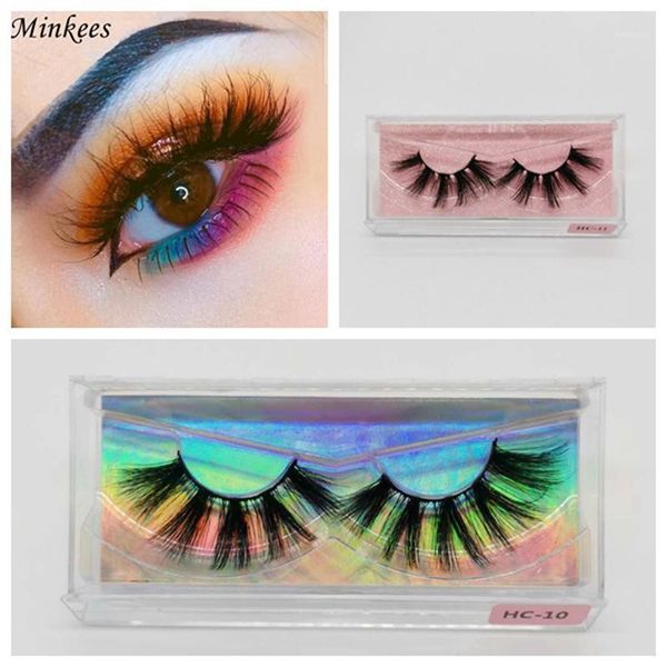 

minkees 5d false eyelashes 5/10pairs synthetic faux mink lashes wholesale bulk strip customized1
