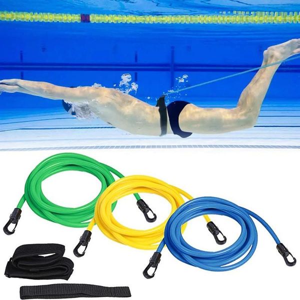 

pool & accessories adjustable swimming belt elastic swim for training safty rope tools latex tubes bands