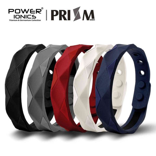 

power ionics prism 2000 ions titanium germanium wristband bracelet energy balance human body, Golden;silver