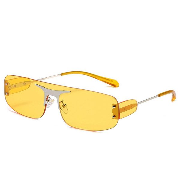 

sunglasses 2021 classic retro women glasses lady luxury steampunk metal rimless sun vintage shades oculos uv400 eyewear, White;black