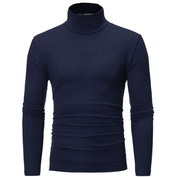

men's t-shirts spring and autumn high collar long sleeve solid color slim t-shirt men's wear, White;black