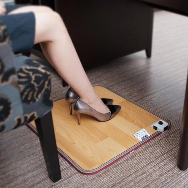 

carpets winter 2 sizes leather heating foot mat warmer electric pads feet leg thermostat home office warming supplies