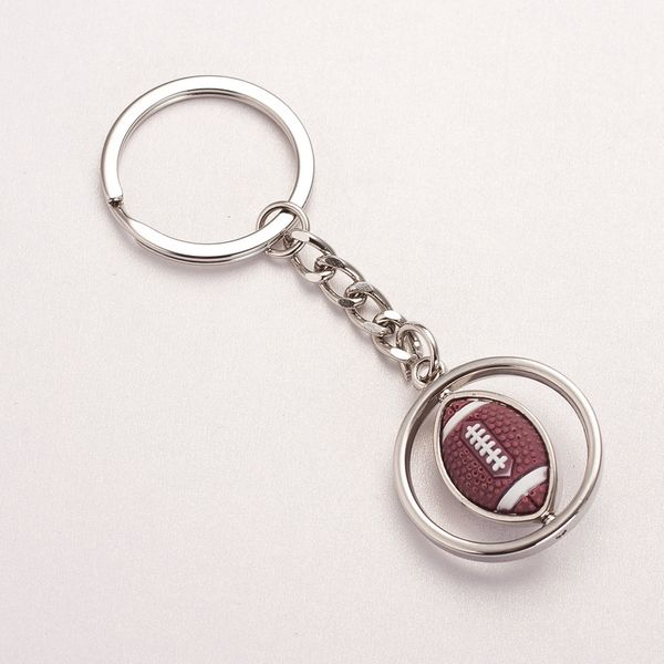 

budrovky metal rugby keychain 360 rotatable keychain sports fashion gift dropshippingdio chan contact, Silver