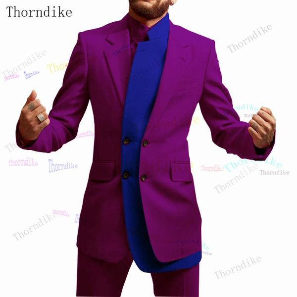 

thorndike men spring 2 pieces classic blazers suit sets business blazer +pants suits autumn wedding party set men's &, White;black