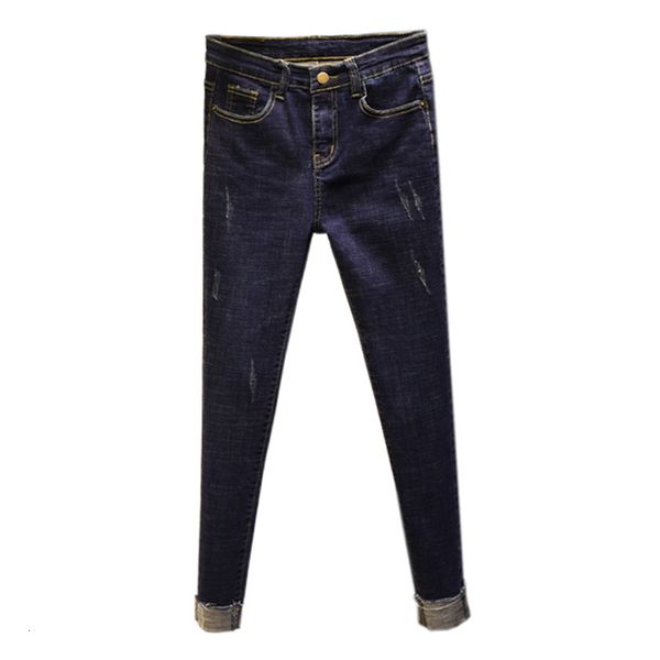 

jeans ripped for casual women with high waist jeans spring woman thin fall stretch denies mujer slacks, Blue