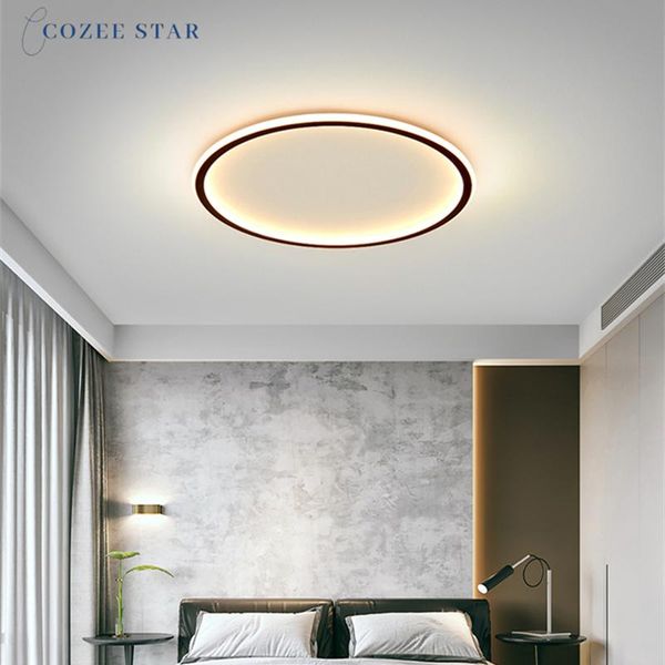 

ceiling lights modern led nordic thin round aluminum silica gel black indoor lighting fixture bedroom living room corridor lamp