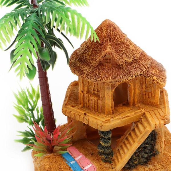 

decorations simulation coconut tree castle aquarium ornaments resin aquariums fish tank