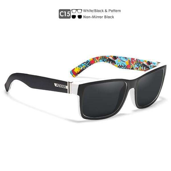 

kdeam sports sunglasses cross border square outdoor colorful sunglasses high definition polarized color changing driver's glasses kd505, White;black