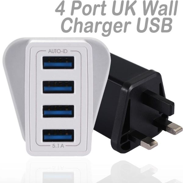 

smart power plugs 4 port charger 5.1a uk wall chargers usb adapter fast charging station charge for huawei 7