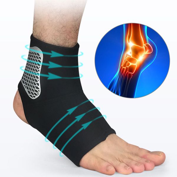 

1pc ankle support gym running protection elastic ankle brace band guard sport black foot bandage, Blue;black