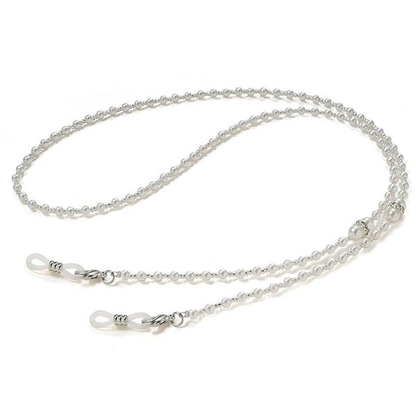 

sunglasses frames vintage pearl glasses chain reading frame neck strap, Silver