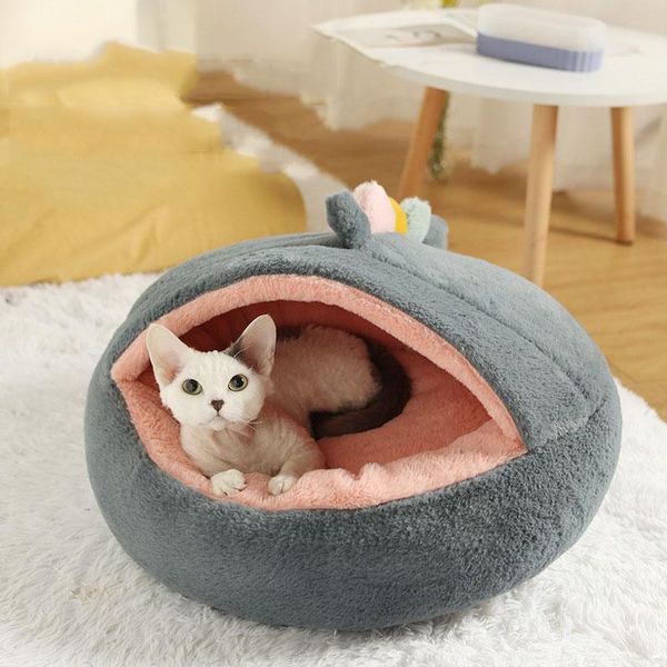 

cat beds & furniture kawaii bed cartoon sculpt soft comfort hous warm non slip removable deep sleep pet interesting accessories