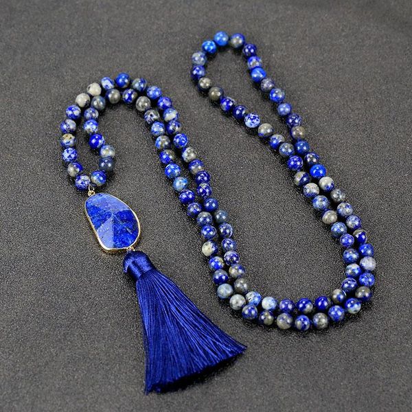 

pendant necklaces 2021 natural stone necklace lapis lazuli 8mm beads energy wholesale, Silver