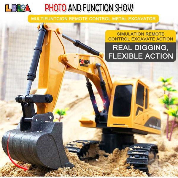 

C3 124 RC Excavator Toys 2.4Ghz 6 Channel Remote Control Engineering Car Metal and Plastic Vehicle RTR for Kids Gift