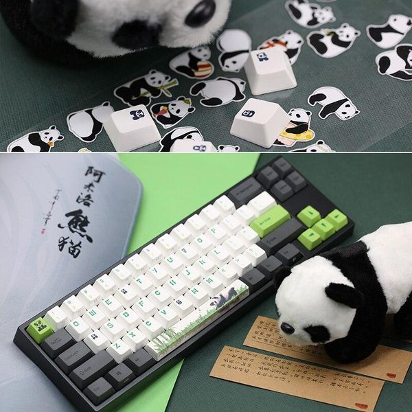 Klavyeler Varilo Panda Çift Mod Mekanik Klavye VD87M 87key Masaüstü Dizüstü Ofis oyunu Beyaz Arka Işık, Bluetooth 5.0