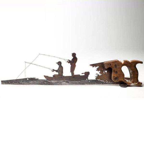 

wall stickers 2021 father's day gift metal art tree decor vintage rustic hand saw cut hangings