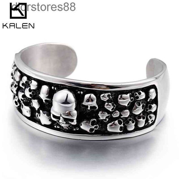 

bangles bracelet jewelry titanium steel punk skull men's, Black