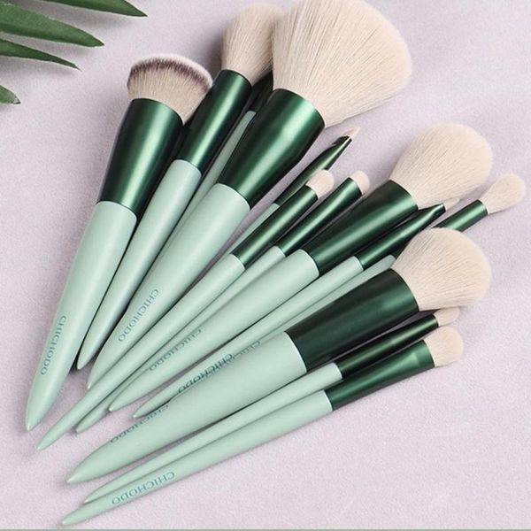 

makeup brushes 13pcs professional brush set fiber handle beauty for face foundation kit wooden cosmetics compl i4s6