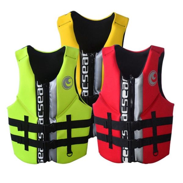 

hisea professional neoprene life jackets thick water floating surfing snorkeling fishing racing vest portable & buoy