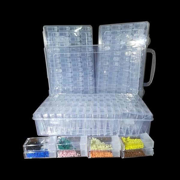 

diamond painting accessories 64 grid container box diy diamant embroidery mosaic tools bead transparent plastic drill storage
