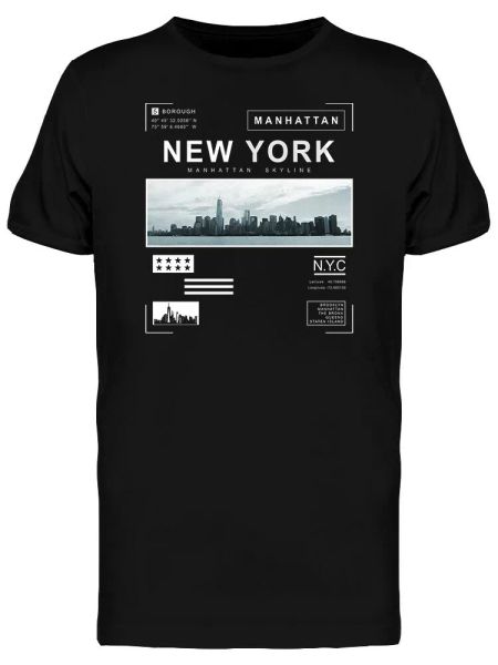 

p print manhattan men's tee -image by shutterstock, White;black