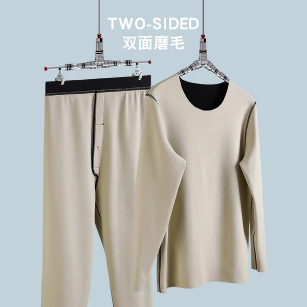 

men's thermal underwear men women high-tech carbon fiber warm fleece long johns fashionable winter, Black;white
