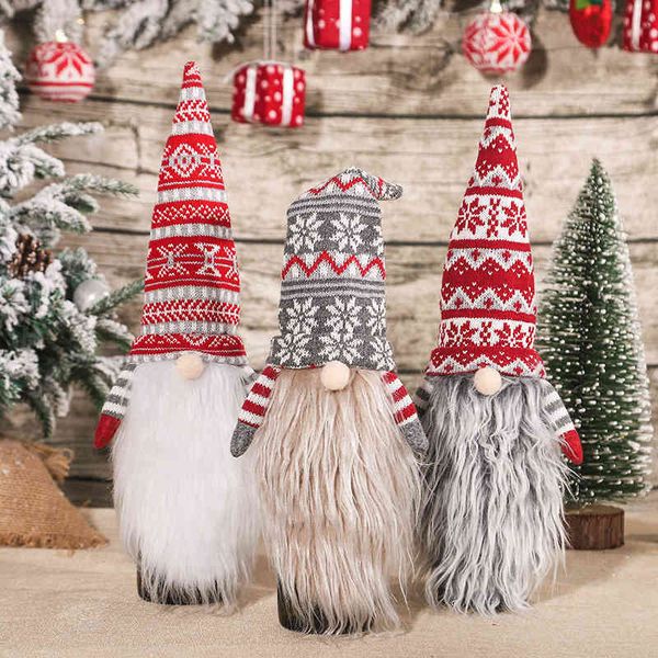 

lf decorative knitting wool old man long beard cap home bottle cover