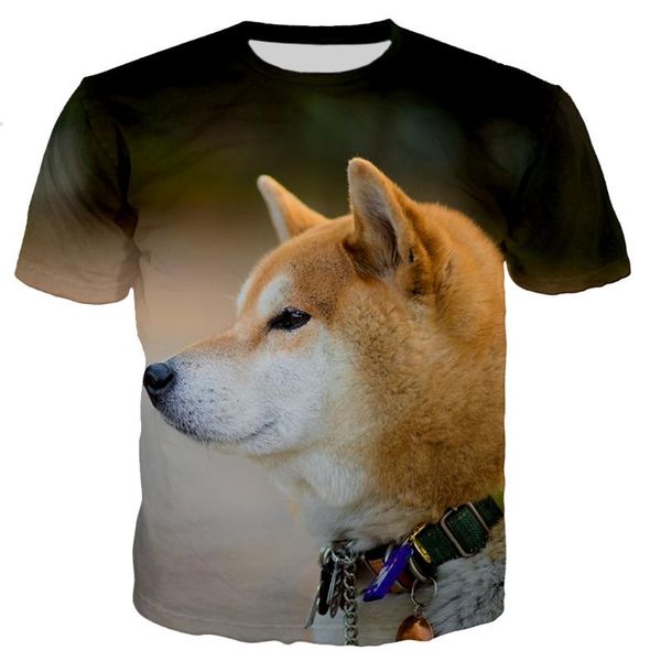 

shiba inu t shirt men/women 3d printed t-shirts casual harajuku style tshirt streetwear men's, White;black