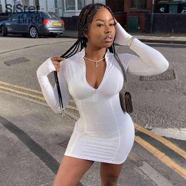

sisterlinda summer sports zip skinny mini dress women long sleeve turtleneck stretchy sundress clothing lady activewear vestidos, Black;gray