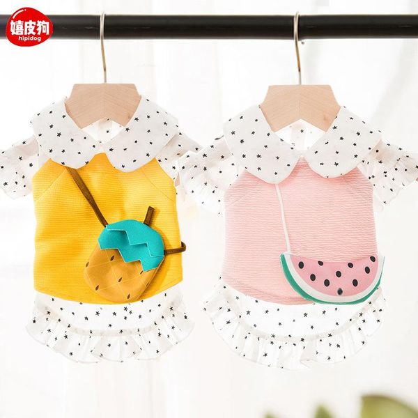 

cat thin breathable cartoon pineapple small skirt strawberry dress lovely cats clothes product luxury girl women pet costumes