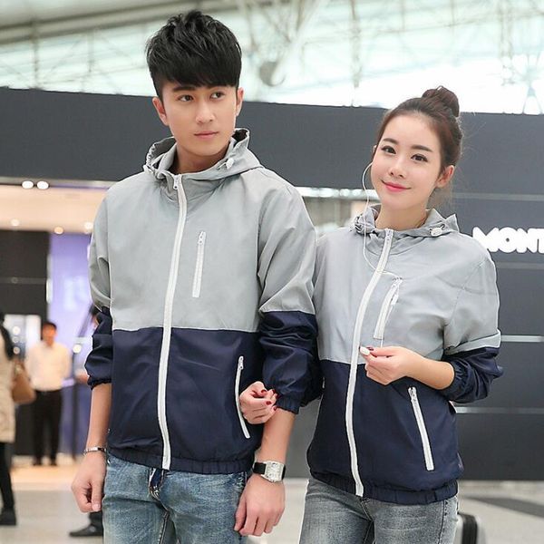 

autumn fashion windbreaker jacket men's hooded casual jackets male thin men coat outwear couple, Black;brown