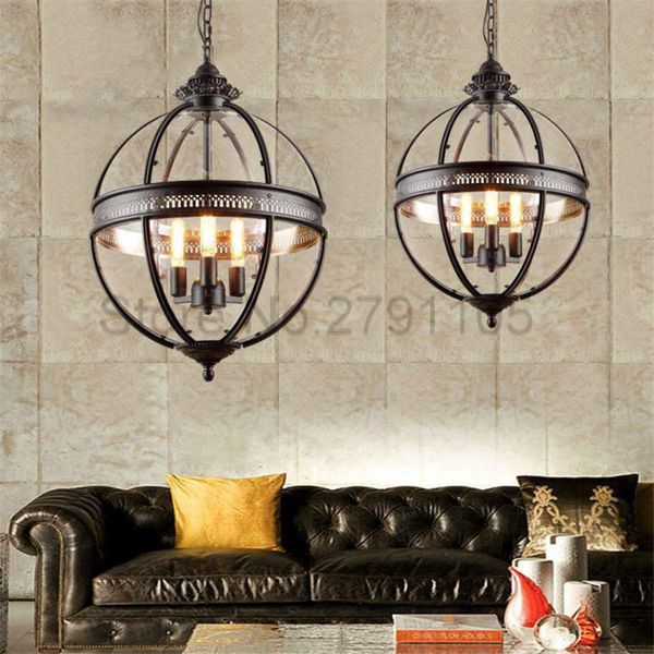

pendant lamps candle lamp personality vintage restaurant bar cafe hanging creative living room iron glass lampshade light