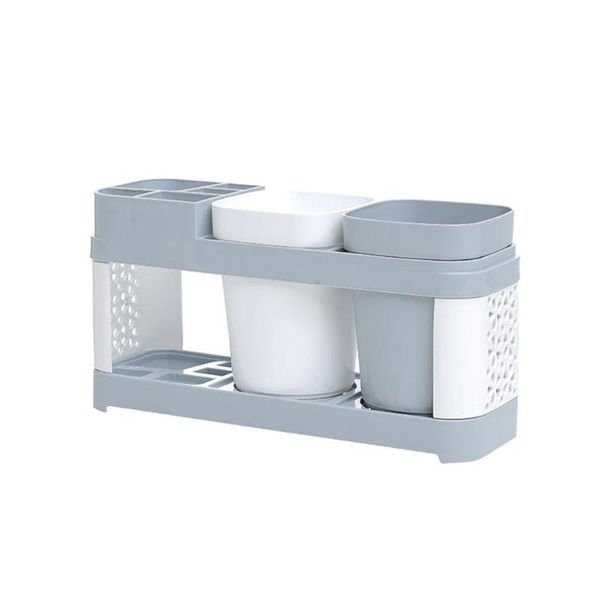 

toothbrush holder stand plastic cup set shelf bathroom toothpaste storage rack box tools holders