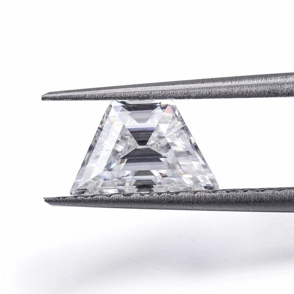 Lotusmaple trapezoid Cut 0,2CT - Laboratório de 0,6ct Moissanite Diamond Loose Real D Color FL Clarity Test Positive Handmade com Certificado de Trabalho GRA em papel GRA