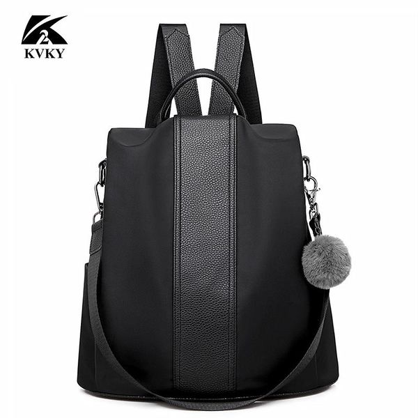 

backpack 2021 fashion keychain large capacity anti-theft women backpacks waterproof oxford