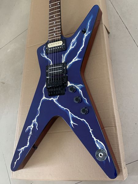 

custom vintage electric guitar in blue color