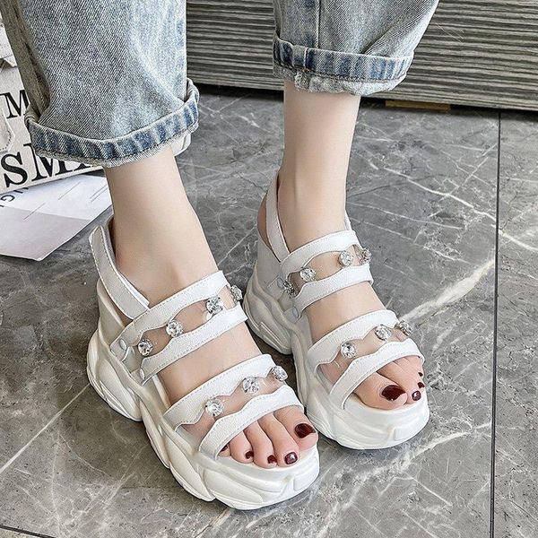 

platform sandals women 2021 wedges ladies shoes fashion open toe high heels sandal outdoor sport beach sandalias de mujer, Black