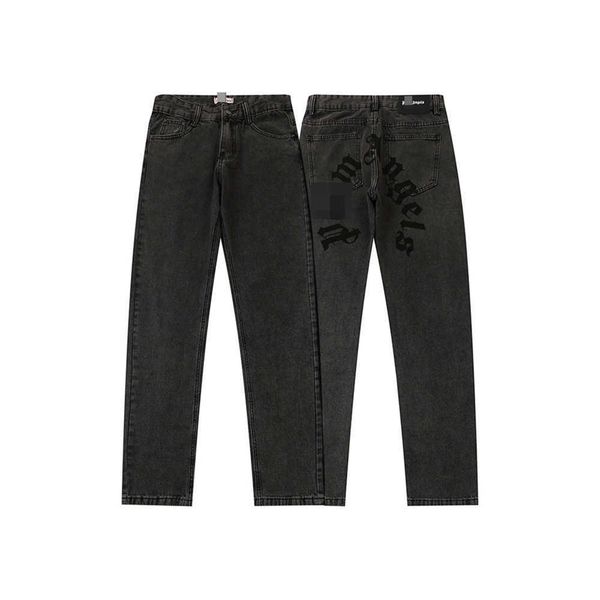 

p/alm pa meichao angel/s angel brokenhead bear wash used printed jeans pants 60uk, Blue