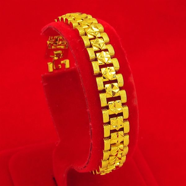 

wrist chain bracelet women men jewelry 18k yellow gold filled classic fashion birtyday gift, Black