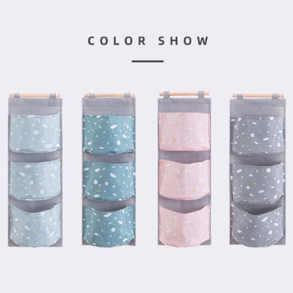 

storage bags wall hanging bag 3 pockets behind door toys pouch bedroom mounted pocket home dormitory decorations